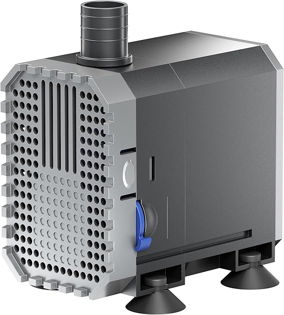 SunSun Grech Submersible Aquarium Water Pump, Quiet Fish Tank Pump with Adjustable Flow for Freshwater, Saltwater, Hydroponics & Fountains, 158 GPH, CHJ-600