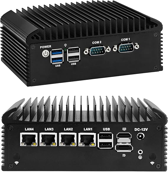 CWWK Mini PC N305 Firewall Appliance, 4 x i226-V 2.5GbE LAN, 2x RS232 COM, Micro OPNsense Box, Fanless Industrial Embedded Mini Computer, 16GB DDR4 RAM 256GB M.2 SSD, SIM, AES-NI