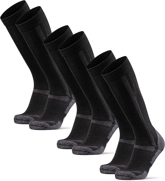 DANISH ENDURANCE Knee High Hiking Socks, Merino Wool, Thermal, 1 & 3-Pack