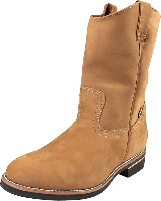 ESTABLO Men's Work Boots Nubuck Leather Color Cinnamon Round Toe