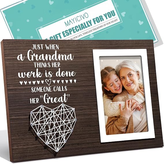 Great Grandma Mothers Day Gifts Picture Frame, Pregnancy Announcement Gifts for First Time Great Grandma New Great-Grandmother Gift Best Great-Grandmother Christmas Birthday Gift Frame - 4x6 Photo