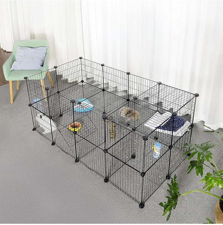 36 Panel Evcil Küçük Hayvan Kedi Köpek Kuş Evi Kafesi Oyun Parkı Portatif Taşınabilir Metal Tel