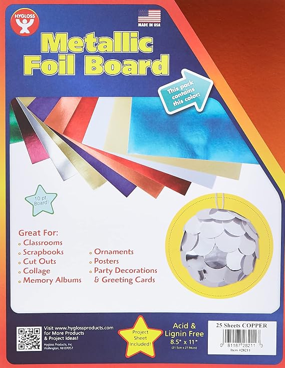 Hygloss 25 Sheets Matte Gold, 8.5 x 11-Inch for Arts & Crafts, Classroom Activities & Artists-8.5 x 11 Inches Gold-25 Count