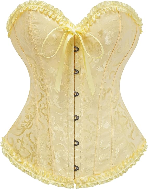 Bustier Corset Top for Women | Overbust Lace Up Waist Cincher Shapewear Lingerie