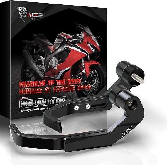 MZS Motorcycle Lever Guards, Thread Clutch Brake Handlebar Protector | Black Aluminum Extendable Levers Brush, for EX 250 300 400 KLE 650 Z125 Z400 Z900 Z1000 Z900RS Z1000SX ZX6R ZX9R ZX10R ZX14R
