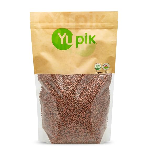 Yupik Organic Brown Lentils, 2.2 lb (35.2 oz), Non-GMO, Vegan, Gluten-Free, Kosher, Raw, Salt-Free, High in Fiber & Protein, Ideal for Soups, Salads & Meat Alternatives