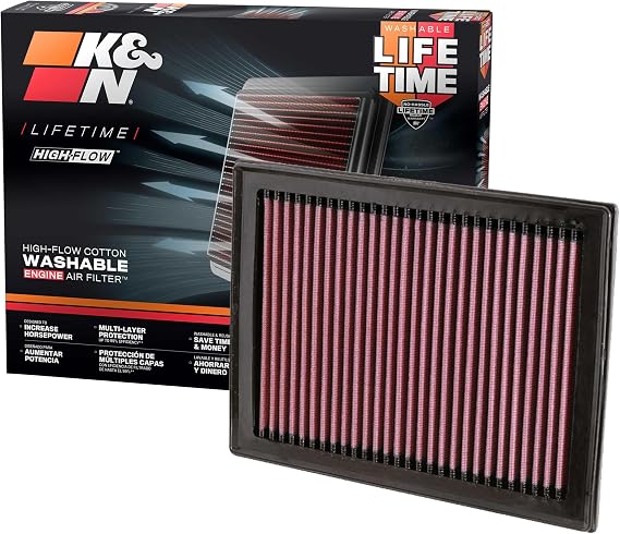 K&N Engine Air Filter: High Performance, Premium, Washable, Replacement Filter: Compatible with 2007-2019 Nissan/Infiniti L4/V6/V8 (Sentra, Juke, Pulsar, Micra, Q50, Q60, Q70, QX70), 33-2409