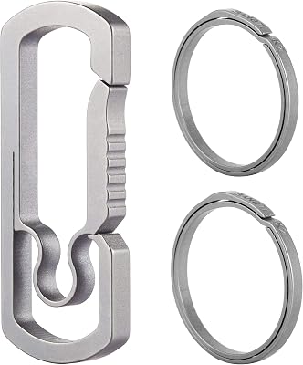 BANG TI Titanium Anti-lost Keychain Clip Hook and Quick Release Key rings Side Push Kit C12K2
