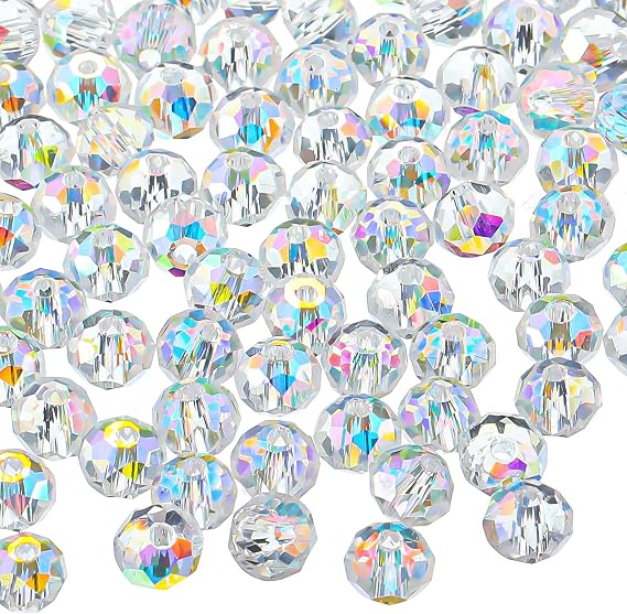 Highergo 800 Pcs 6 mm Crystal Rondelle AB Faceted Glass Beads