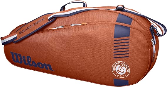 Wilson Roland Garros Team Tennis Racket Bag - Clay/Navy, Holds up to 3 Rackets