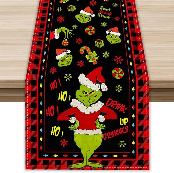 Christmas Table Runner 13x90 Inch Christmas Xmas Winter Holiday Decorations and Supplies for Home Kitchen Dining Room Table Decor