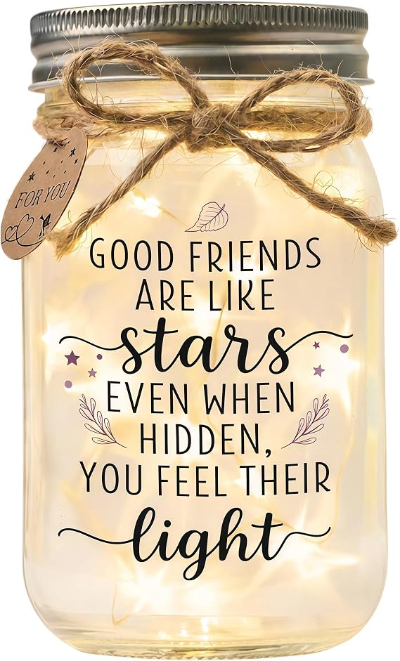 Solmay Friendship Gifts for Women, Best Friend Birthday Gifts Jar Light