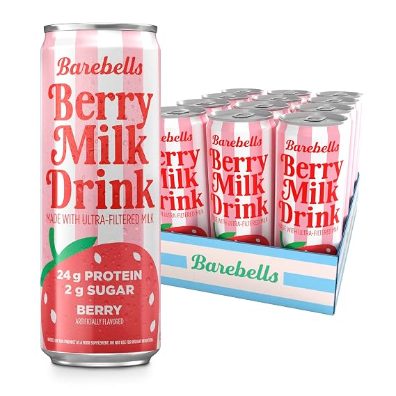 Barebells Protein Milk Drink, Berry, 24g Protein, 11 fl oz, 12 Pack