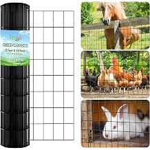 Thealyn Garden Wire Mesh 2ft x 50ft (0.6m x 15.2m) for Use 3 ft Fence Post, 5cm x 7.5cm Holes, Hot-Dipped Mesh Fencing, 2mm PVC Coated Welded Wire Fence Welded Cage Poultry Netting for Garden, Coops