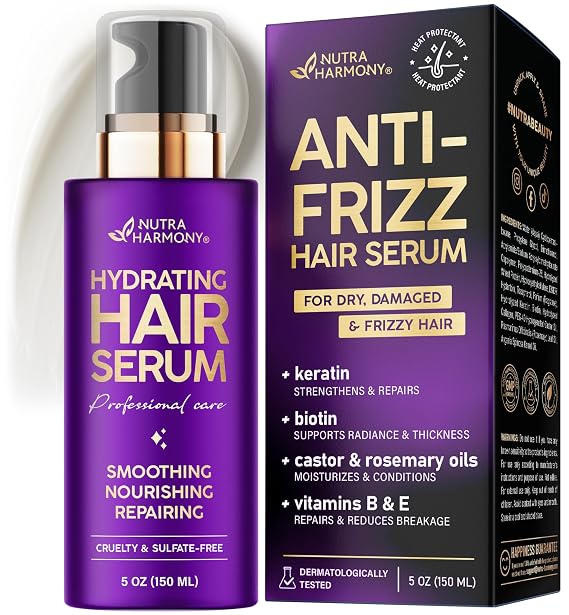 Hydrating Hair Serum for Dry & Frizzy Hair Leave-In Split End Repair 5 oz