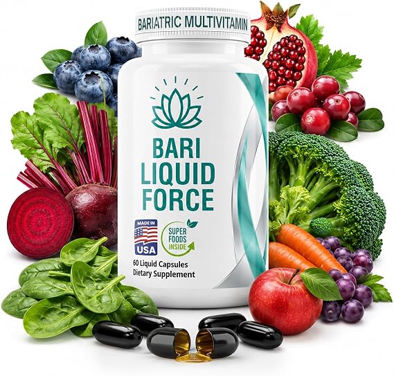 Bariatric Multivitamin with Iron - Liquid-Filled Rapid-Absorption Softgels - ASMBS Compliant - All-in-One Bariatric Supplement for Sleeve, Bypass, Band Patients -2 Softgels Daily, 60 Count