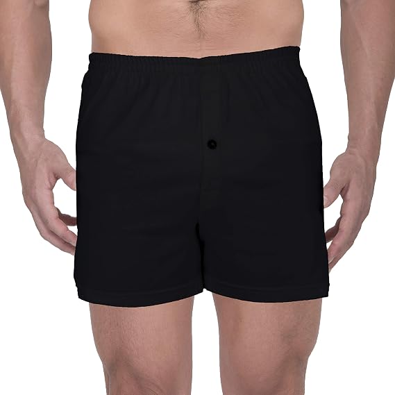 Cottonique Men's Elasticized Loose Boxer Shorts made from 100% Organic Cotton (Melange Grey)