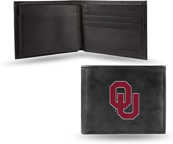 Rico Industries Embroidered Leather Billfold Wallet
