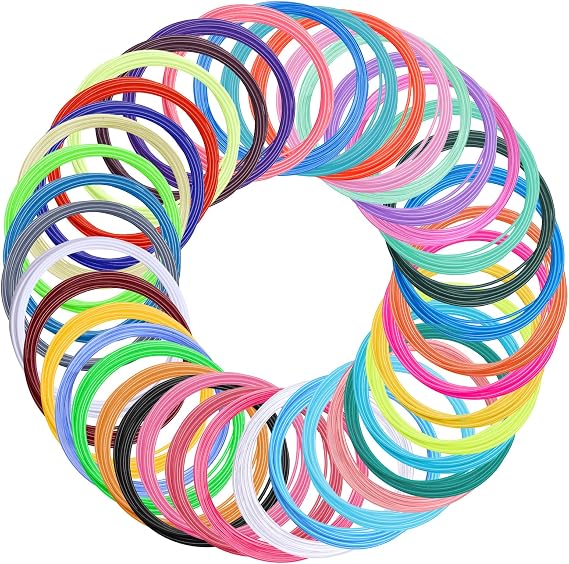 40 Colours 3D Pen Filament Refills 1.75mm PLA 3D Pencil Printing Threads Each 3 Metres Total 120 Metres Compatible with SCRIB3D, PIKA3D, MYNT3D and Most Other 3D Printing pens