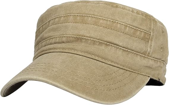 Washed Cotton Cadet Cap Vintage Military Army Hat Mens Womens KZ40037