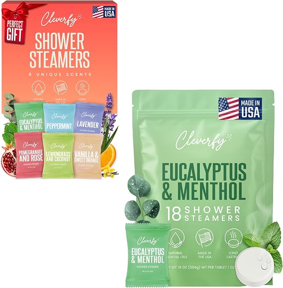 Cleverfy Shower Steamers Aromatherapy for Women and Men 6 x 18 Pack