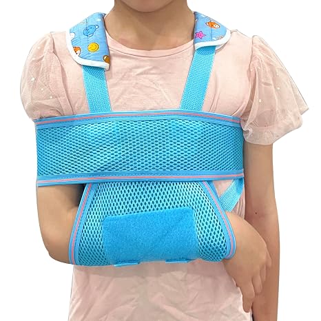 Pediatric Shoulder Immobilizer Kids Arm Sling For Elbow Wrist Injury Support Brace Children Adjustable Medical Rotator Cuff Surgery Sling For Broken, Dislocation, Sprains, Strains & Tears (Small)