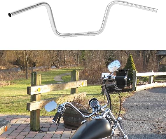 12 inch. Rise Ape Hanger Bar FAT 1.25" Handlebar Fit for All Harley-Davidson FLST FXST Sportster XL including Throttle-by-wire models and any Custom Application Chrome