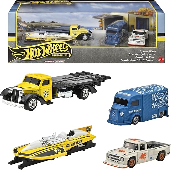 Hot Wheels Premium Collector Set - Motorhead Madness Ride-On Toy Car, Mini Car, For Ages 3 and Up, Multi HRT51