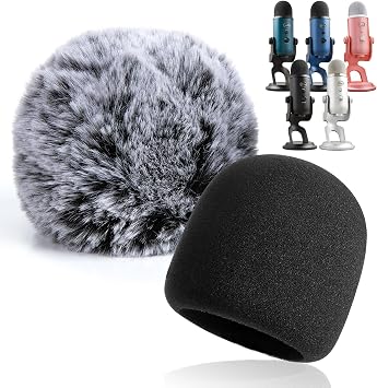 YOUSHARES 2PCS Blue Yeti Pop Filter for Blue Yeti Microphone, Yeti Foam Windscreen with Dead Cat Blue Yeti Mic Cover for Yeti Mic and Blue Yeti Pro USB Microphone