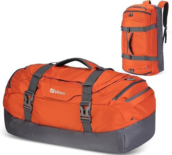 Ubon Convertible Duffel Backpack Weekender Gym Bag with Shoe Compartment | Available in 45L, 55L, 65L, 80L Multiple Capacities