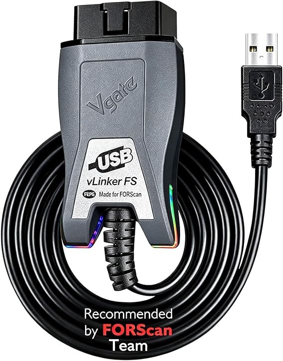 VLINKER FS OBD2 Scanner OBDII USB Adapter Code Reader Diagnostic Tool for FORScan with HS/MS-CAN Auto Switch