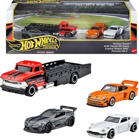 Hot Wheels Premium Collector Set Assortment - Wide Body Set Toy Vehicles, Mini Cars, 4-Pack, Ages 3 and up, Multi 987A-GMH39