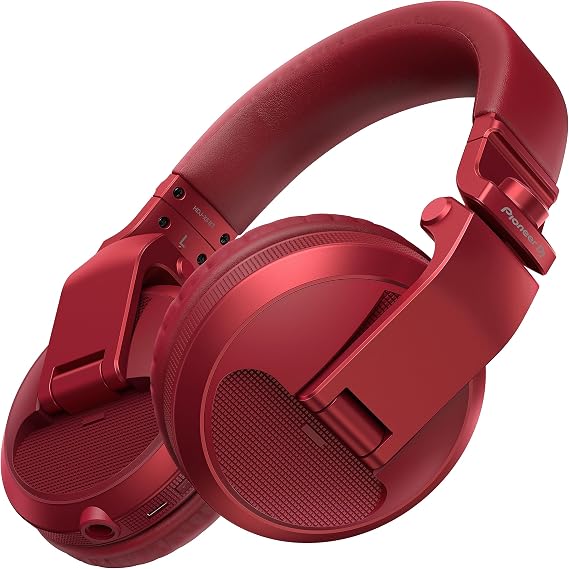 Pioneer DJ HDJ-X5BT-R Over-Ear DJ Headphones with Bluetooth, Red