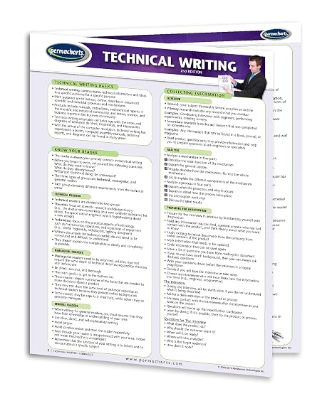 Technical Writing Guide - 4-page Laminated Quick Reference Guide by Permacharts