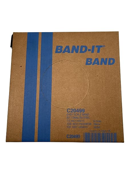 Band-It C20499 1/2 in x 0.030 in 201 SS Bright Annealed Banding 100 ft Roll