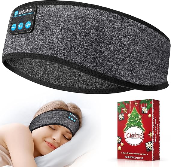 Enjoying Uyku kulaklığı, Bluetooth kafa bandı, kablosuz kulaklık, ince hoparlörlü uyku müzik kulaklık, yan uyuyanlar, egzersiz, koşu, yoga, uykusuzluk, seyahat, meditasyon için havalı teknik hediye