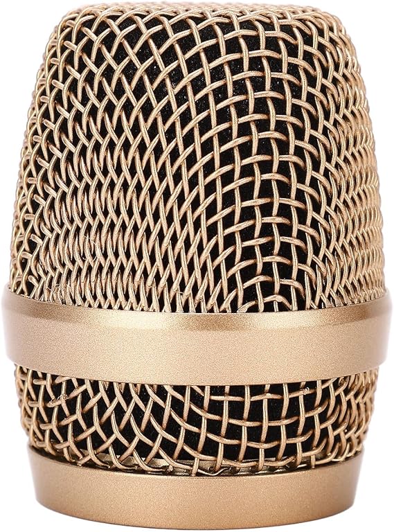 Microphone Grille Head, Grille Mic Replacement Head Steel Mesh Microphone Grille Head for 780 790 for M3 M5 Gold