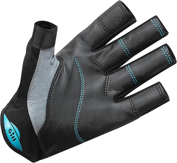 Gill Championship Sailing Gloves - Short Finger with 3/4 Length Fingers- Dura-Grip Fabric 50+ UV Sun Protection & Water Repellent