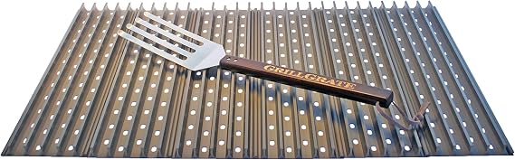 GrillGrate - 24 inch deep by 30.5 inch wide Interlocking Grill Grates - 6 Panel Set - GrateTool Included - Universal Grilling Accessory For Gas, Charcoal, Pellet, and Kamado Grills, Searing Kit