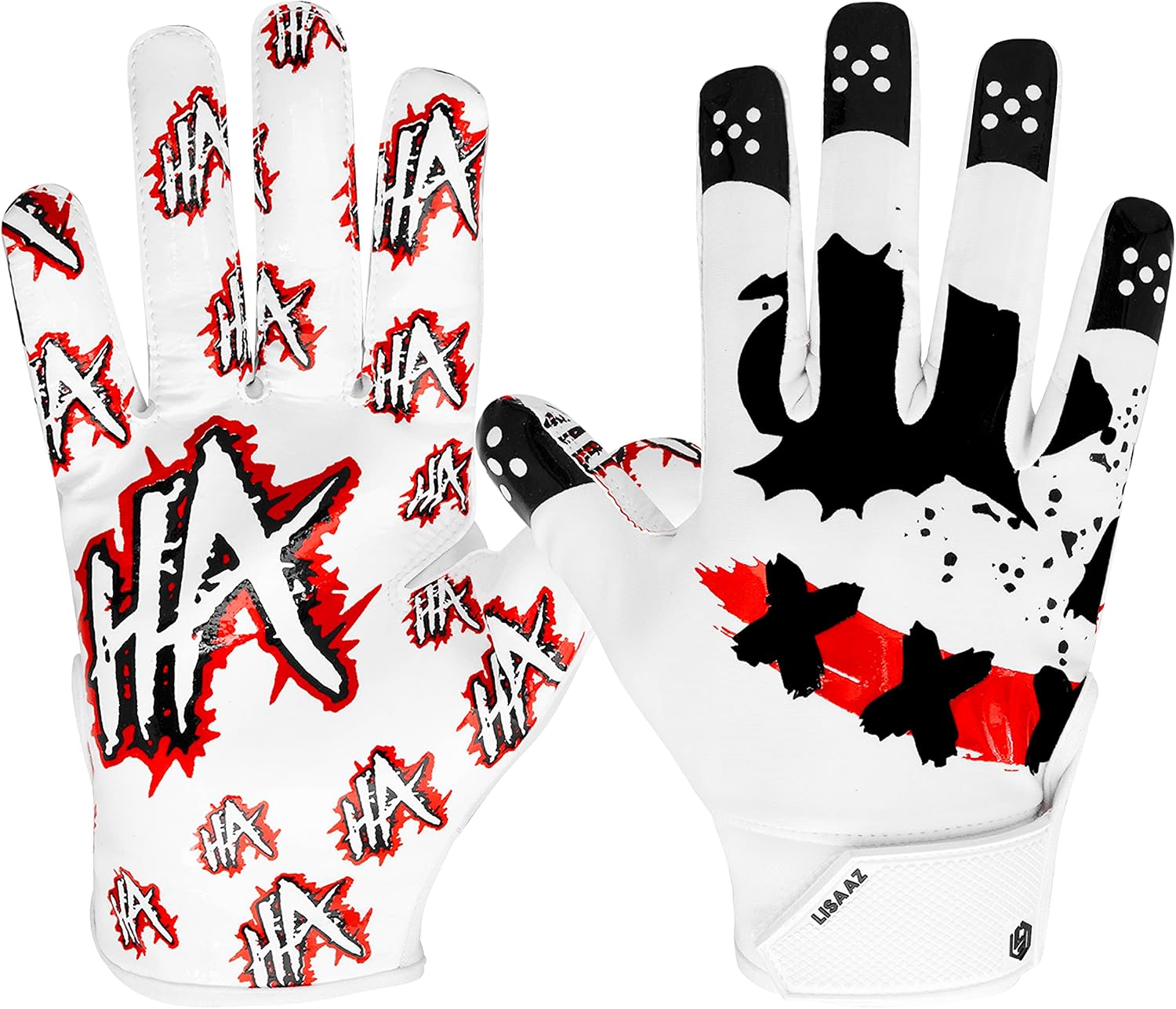 LISAAZ Football Gloves Receiver Gloves for Football Skin fit Tight Stylish Football Gloves Design Expert Pick Tacky Football Gloves Men use to Improve Performance Football Gloves YouthAdult Sizes