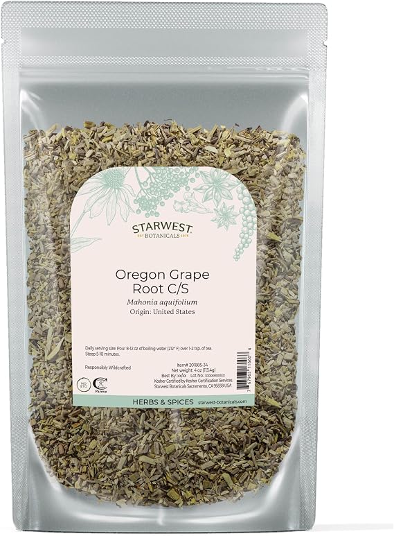 Starwest Botanicals Oregon Grape Root Wildcrafted, Non-GMO - 4 oz Pouch
