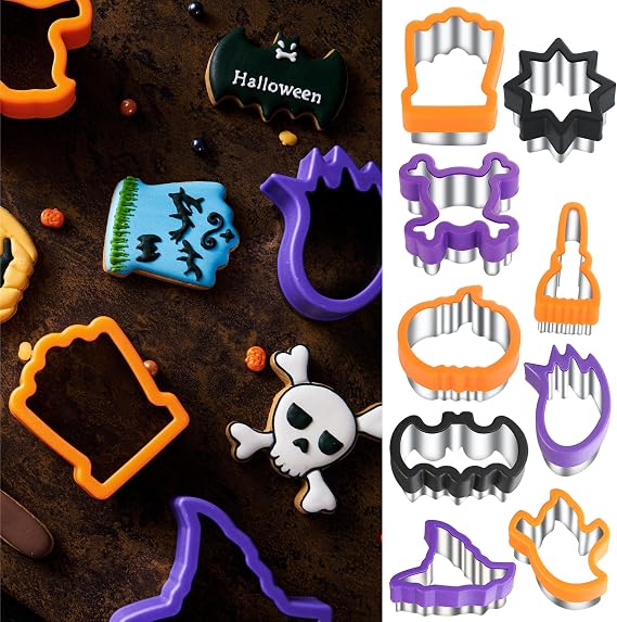 ETERSION Halloween Cookie Cutters 9 Different Shapes 2-3 Inches | Halloween Cookie Cutters 9 Different Shapes 2-3 Inches