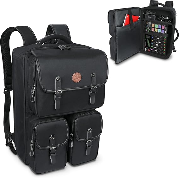 GOgroove Audio Mixer Backpack - Podcast Mixer Case Compatible with RODECaster Pro, RODECaster Pro II, Microphones, Headphones, and More Podcast Equipment with Customizable & Scratch Resistant Interior