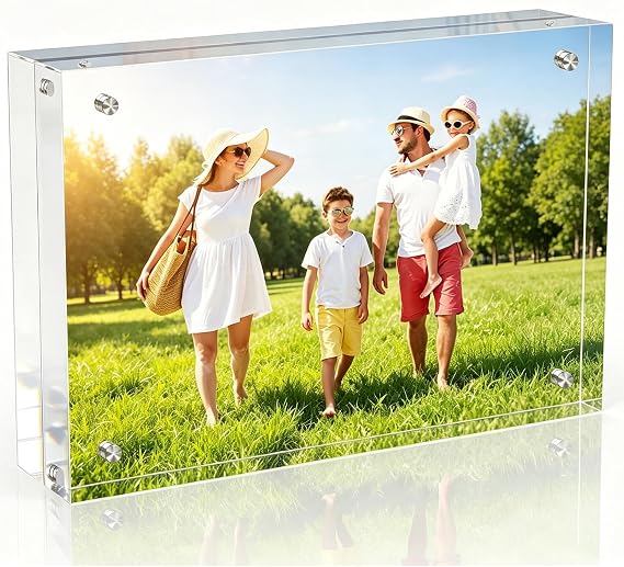 4x6 Inch Acrylic Picture Frame 1 Pack, 10+10mm Magnetic Photo Frame