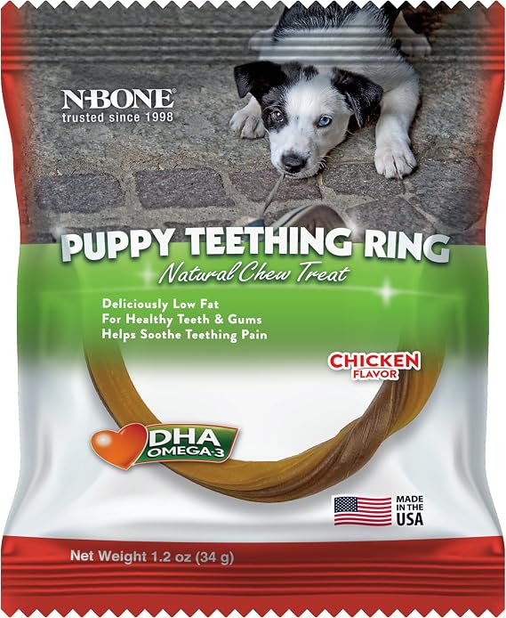 N-Bone Puppy Teething Ring, Chicken Flavor, Single