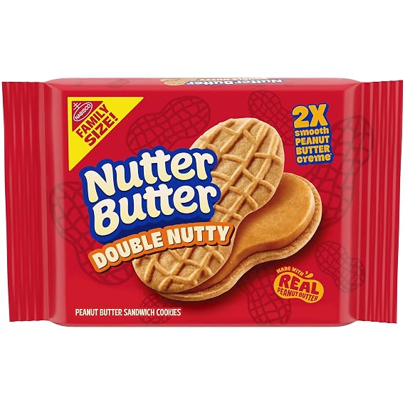 Nutter Butter Double Nutty Peanut Butter Sandwich Cookies, 1 Pack (15.27 oz.)