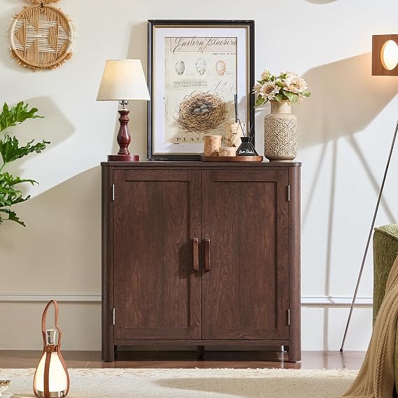 Joaxswe Sideboard Buffet Cabinet with Storage, 31.5" Arc-Shaped Credenza