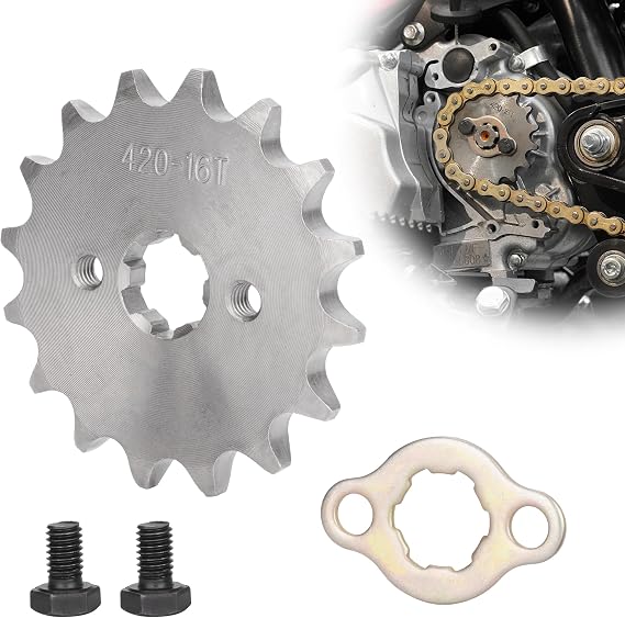 420 16T Front Sprocket, 17MM Motorcycle Sprocket for Baja DR50 DR70 DR90 SDG SSR 50cc 70cc 110cc 125cc 140cc 160cc TaoTao Roketa Coolster Sunl Lifan Chinese ATV Quad Dirt Bike