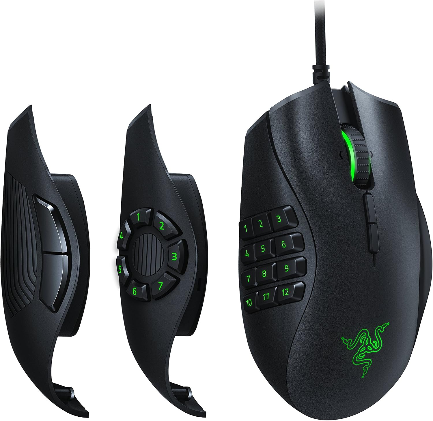 RAZER Naga Trinity - Chroma Gaming Mouse Interchangeable Side Plates - Up to 19 Programmable buttons Renewed