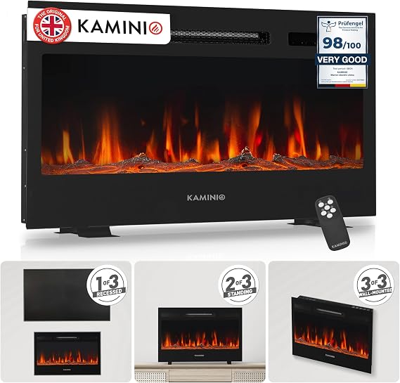 KAMINIO® Marlon PRO 30 Electric fire with heater and flame effect